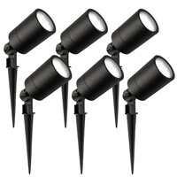 Ledvion 6x LED Gartenstrahler - IP65 - 3W - 6500K - 2M Kabel - Schwarz