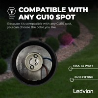 Ledvion Smart LED Gartenstrahler - IP65 - 5W - RGB+CCT - 2M Kabel - Schwarz