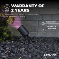 Ledvion Smart LED Gartenstrahler - IP65 - 4,9W - RGB+CCT - 2M Kabel - Schwarz