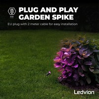 Ledvion Smart LED Gartenstrahler - IP65 - 4,9W - RGB+CCT - 2M Kabel - Schwarz