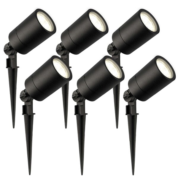 Ledvion 6x LED Gartenstrahler  - IP65 - 3W - 4000K - 1M Kabel - Schwarz