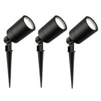 Ledvion 3x LED Gartenstrahler  - IP65 - 3W - 6500K - 1M Kabel - Schwarz