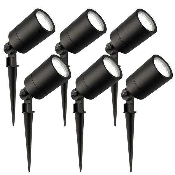 Ledvion 6x LED Gartenstrahler  - IP65 - 5W - 6500K - 1M Kabel - Schwarz