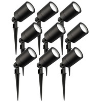 Ledvion 9x LED Gartenstrahler  - IP65 - 3W - 6500K - 1M Kabel - Schwarz