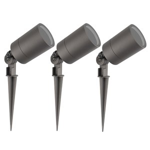 Ledvion 3x LED Gartenstrahler Aluminium - IP65 - GU10 Fassung - 2M Kabel - Anthrazit 3x LED Gartenstrahler Aluminium - IP65 - GU10 Fassung - 2M Kabel - Anthrazit