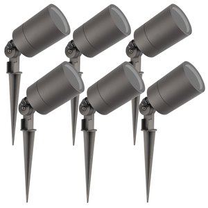 Ledvion 6x LED Gartenstrahler Aluminium - IP65 - GU10 Fassung - 2M Kabel - Anthrazit 6x LED Gartenstrahler Aluminium - IP65 - GU10 Fassung - 2M Kabel - Anthrazit