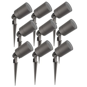 Ledvion 9x LED Gartenstrahler Aluminium - IP65 - GU10 Fassung - 2M Kabel - Anthrazit 9x LED Gartenstrahler Aluminium - IP65 - GU10 Fassung - 2M Kabel - Anthrazit