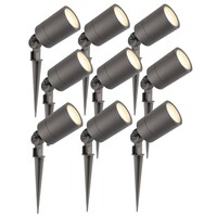 Ledvion 9x LED Gartenstrahler - IP65 - 3W - 2700K - 2M Kabel - Anthrazit