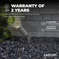 Ledvion 9x LED Gartenstrahler - IP65 - 3W - 2700K - 2M Kabel - Anthrazit