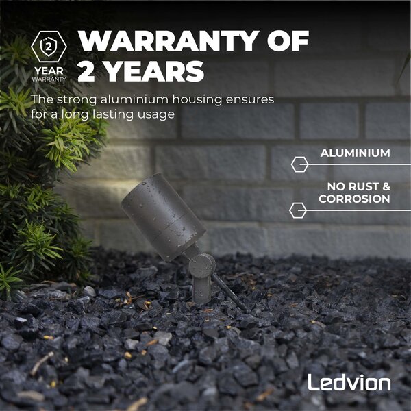 Ledvion 9x LED Gartenstrahler - IP65 - 3W - 2700K - 2M Kabel - Anthrazit