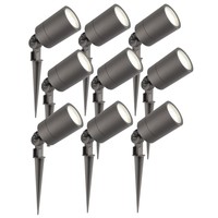 Ledvion 9x LED Gartenstrahler - IP65 - 3W - 4000K - 2M Kabel - Anthrazit