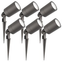 Ledvion 6x LED Gartenstrahler - IP65 - 3W - 6500K - 2M Kabel - Anthrazit