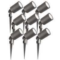 Ledvion 9x LED Gartenstrahler - IP65 - 3W - 6500K - 2M Kabel - Anthrazit