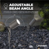 Ledvion 9x LED Gartenstrahler - IP65 - 3W - 6500K - 2M Kabel - Anthrazit