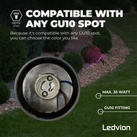 Smart LED Gartenstrahler - IP65 - 5W - RGBWW - 2M Kabel - Anthrazit Ledvion Smart LED Gartenstrahler - IP65 - 5W - RGBWW - 2M Kabel - Anthrazit