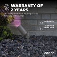 Smart LED Gartenstrahler - IP65 - 5W - RGBWW - 2M Kabel - Anthrazit Ledvion Smart LED Gartenstrahler - IP65 - 5W - RGBWW - 2M Kabel - Anthrazit