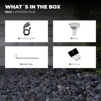 Smart LED Gartenstrahler - IP65 - 5W - RGBWW - 2M Kabel - Anthrazit Ledvion Smart LED Gartenstrahler - IP65 - 5W - RGBWW - 2M Kabel - Anthrazit