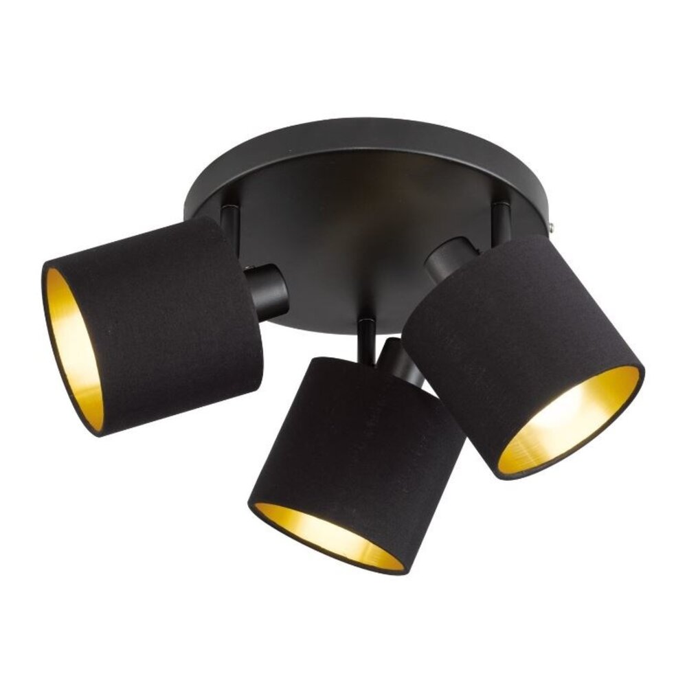 LED Deckenstrahler Tommy Trio - Neigbar Schwarz - - E14-Fassung