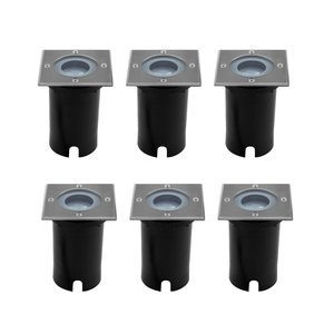 Ledvion 6x IP67 LED Bodeneinbaustrahler Quadrat - GU10 6x IP67 LED Bodeneinbaustrahler Quadrat - GU10
