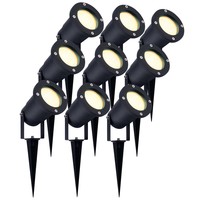 Ledvion 9x LED Gartenstrahler Aluminium - IP65 - 3W - 2700K -  1M Kabel