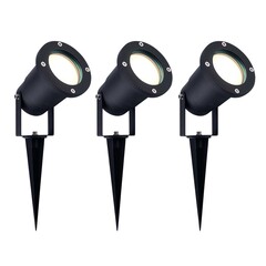 3x LED Gartenstrahler Aluminium - IP65 - 5W - 4000K -  1M Kabel