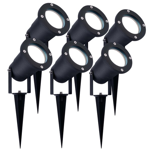 Ledvion 6x LED Gartenstrahler Aluminium - IP65 - 3W - 6500K -  1M Kabel
