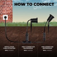 Ledvion 6x LED Gartenstrahler Aluminium - IP65 - 3W - 6500K -  1M Kabel
