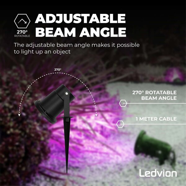 Ledvion 3x Smart LED Gartenstrahler Aluminium - IP65 - 4,9W - RGB+CCT - 1M Kabel