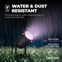 Ledvion 3x Smart LED Gartenstrahler Aluminium - IP65 - 4,9W - RGB+CCT - 1M Kabel