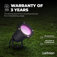 Ledvion 6x Smart LED Gartenstrahler Aluminium - IP65 - 4,9W - RGB+CCT - 1M Kabel