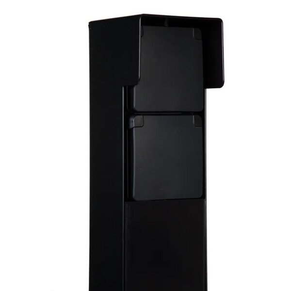 Niko Aussensteckdose Pro+ mit Niko Schaltmaterial - 2 Steckdose – 1 Kabelverschraubung – IP55 - 65cm