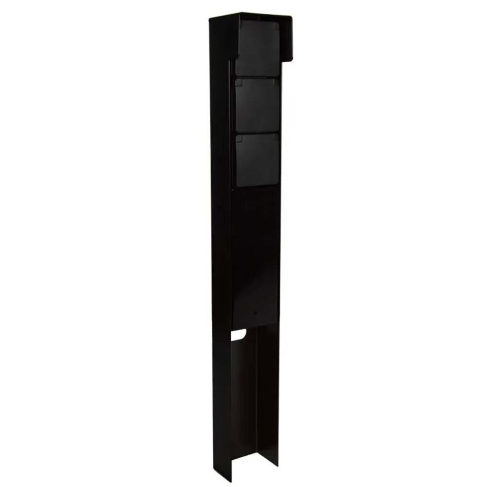 Niko Aussensteckdose Pro+ mit Niko Schaltmaterial - 3 Steckdose – 2 Kabelverschraubung – IP55 - 65cm