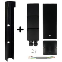 Niko Aussensteckdose Pro+ mit Niko Schaltmaterial - 3 Steckdose – 2 Kabelverschraubung – IP55 - 65cm