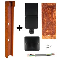 Niko Aussensteckdose Pro+ mit Niko Schaltmaterial - Braun - 2 Steckdose – 1 Kabelverschraubung – IP55 - 65cm