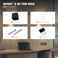 Ledvion LED Wandleuchte - Dimmbar - IP54 - 6W - 3000K - Schwarz  - Innen- und Außenbereich