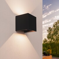 Ledvion LED Wandleuchte - Dimmbar - IP54 - 6W - 3000K - Schwarz  - Innen- und Außenbereich