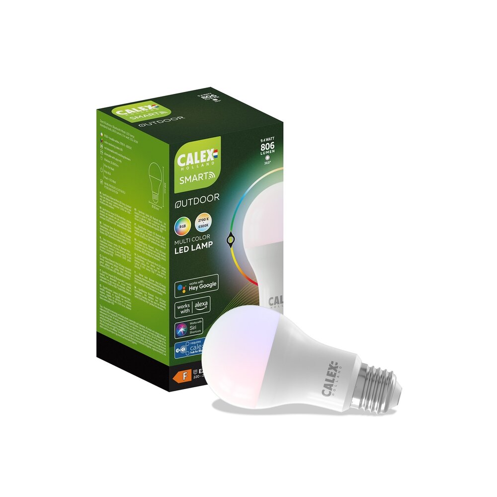 Calex Calex Smart RGB+CCT E27 LED Lampe Dimmbar - Bluetooth Mesh - 9.4W