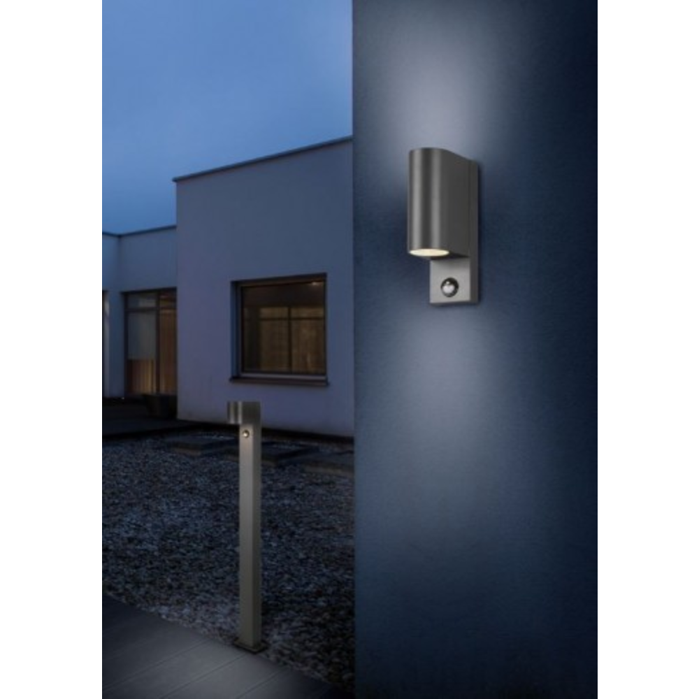 Trio Leuchten LED Außenlampe Stehend mit Sensor - 100 cm - GU10 Fassung - IP44 - Roya - Anthrazit