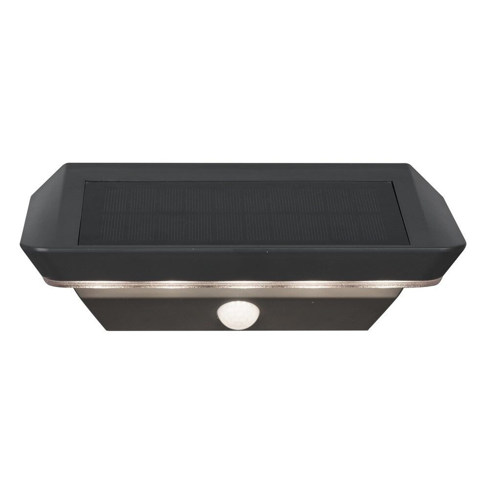 Trio Leuchten LED Wandleuchte Solar Außen mit Sensor - 3000K - 5W - IP44 - Mendoza - Anthrazit