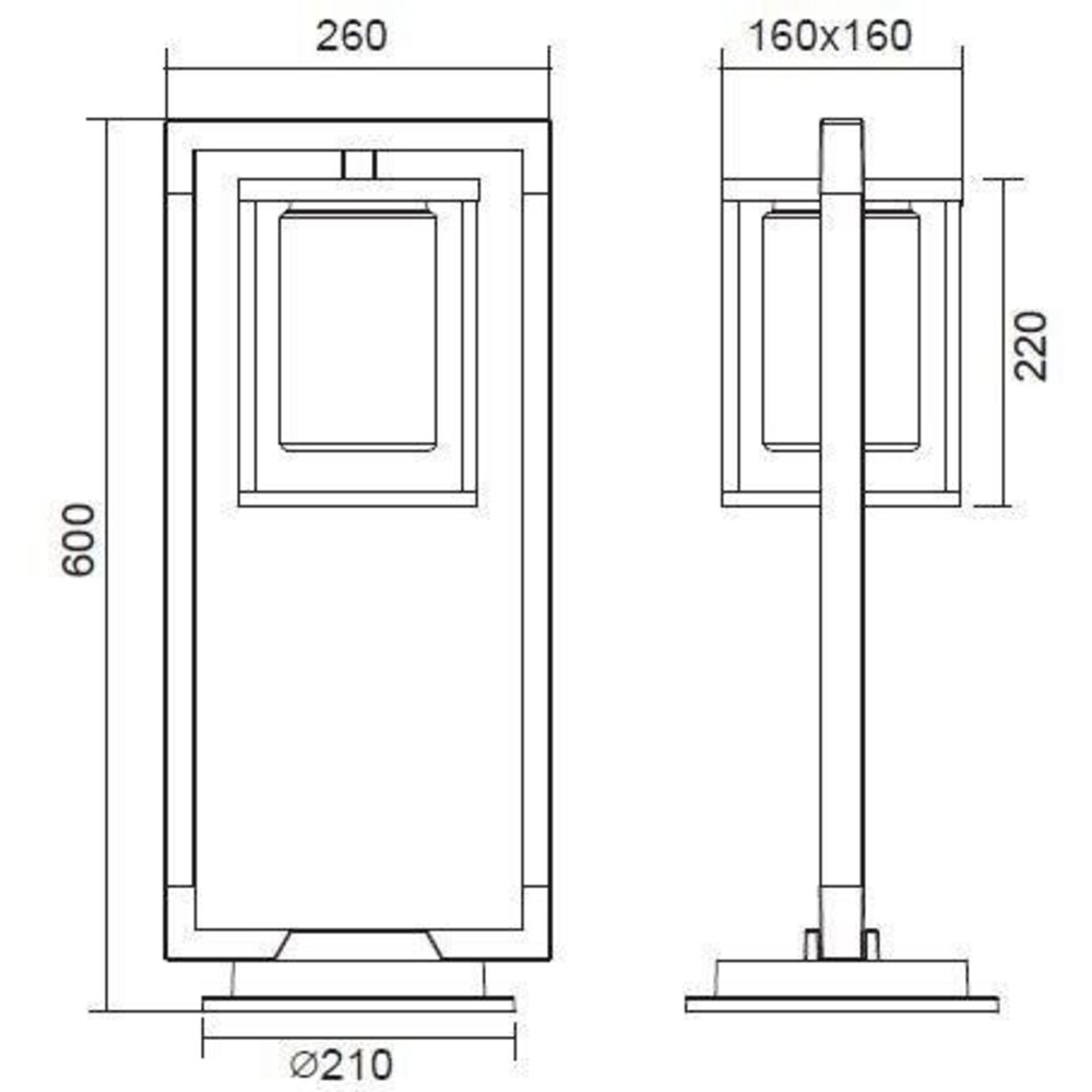 Trio Leuchten Außenlampe Stehend mit Sensor - E27 Fassung - 60 cm - IP44 - Lunga - Anthrazit