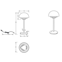 Trio Leuchten Wiederaufladbare LED Tischlampe mit USB Port - 3000K - 2W - IP44 - Elliot - Mattschwarz