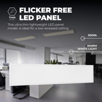 Beleuchtungonline LED Panel 120x30 - 36W - 3000K - 110 lm/W - UGR <19 - 5 Jahre Garantie