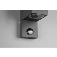 Trio Leuchten LED Wandleuchte Außen mit Sensor - GU10 Fassung - IP44 - Cube - Roya - Anthrazit