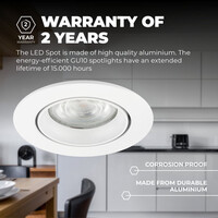 Ledvion Dimmbare LED Einbaustrahler Weiß - Rio - 3W - 2700K - ø85mm
