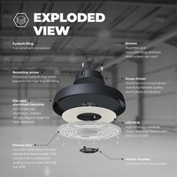 Ledvion LED Hallenstrahler 80W - Energieeffizienzklasse A - 120° - 192 Lm/W - 6000K - IP65 - Dimmbar - 5 Jahre Garantie - GS-geprüft