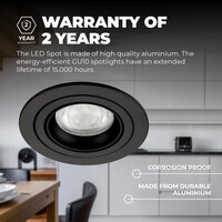 Ledvion Dimmbare LED Einbaustrahler Schwarz - Tokyo - 3W - 2700K - ø92mm - 6 Pack