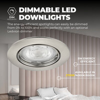 Ledvion Dimmbare LED Einbaustrahler Edelstahl - Amsterdam - 5W - 2700K - ø82mm