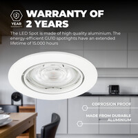 Ledvion Dimmbare LED Einbaustrahler Weiß - Amsterdam - 3W - 4000K - ø82mm - 6 Pack