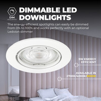 Ledvion Dimmbare LED Einbaustrahler Weiß - Amsterdam - 5W - 6500K - ø82mm - 6 Pack