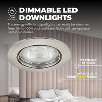 Ledvion Dimmbare LED Einbaustrahler Edelstahl - Amsterdam - 5W - 4000K - ø82mm